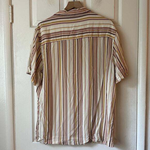 Mango Man Striped Bowling Fluid Shirt size large - Picture 4 of 4